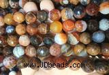 LSBS394 15 inches 14mm faceted round dragon veins agate gemstone beads wholesale