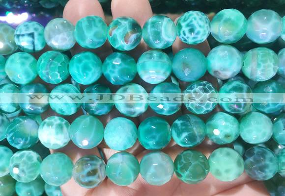 LSBS396 15 inches 14mm faceted round dragon veins agate gemstone beads wholesale