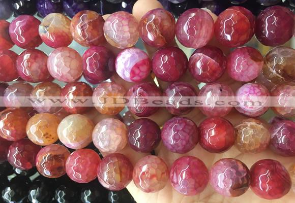 LSBS548 15 inches 16mm faceted round agate gemstone beads wholesale
