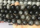 LSBS63 15 inches 16mm round silver obsidian gemstone beads wholesale