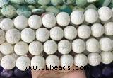 LSBS670 15 inches 18mm carved round synthetic turquoise gemstone beads wholesale