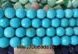 LSBS671 15 inches 18mm faceted round synthetic turquoise gemstone beads wholesale