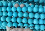 LSBS690 15 inches 14mm round howlite turquoise gemstone beads wholesale