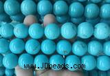 LSBS692 15 inches 18mm round howlite turquoise gemstone beads wholesale
