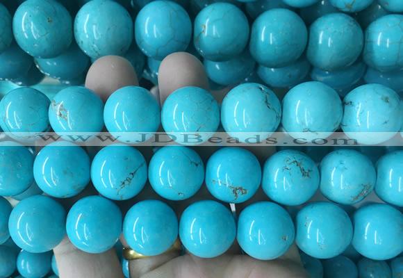 LSBS692 15 inches 18mm round howlite turquoise gemstone beads wholesale