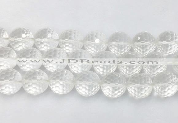 LSBS70 15 inches 18mm faceted round white crystal beads wholesale