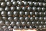 LSBS702 15 inches 14mm round matte black agate gemstone beads wholesale