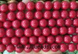 LSBS725 15 inches 14mm round howlite turquoise gemstone beads wholesale