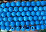 LSBS730 15 inches 14mm round howlite turquoise gemstone beads wholesale