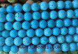 LSBS731 15 inches 14mm round howlite turquoise gemstone beads wholesale