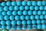 LSBS732 15 inches 14mm round howlite turquoise gemstone beads wholesale