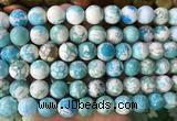 LSBS733 15 inches 14mm round howlite turquoise gemstone beads wholesale
