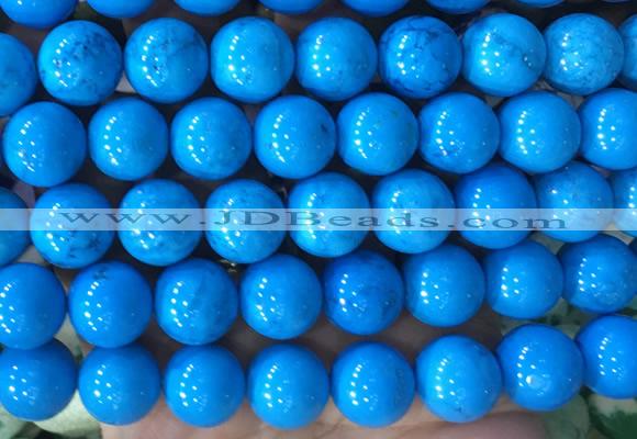 LSBS748 15 inches 16mm round howlite turquoise gemstone beads wholesale