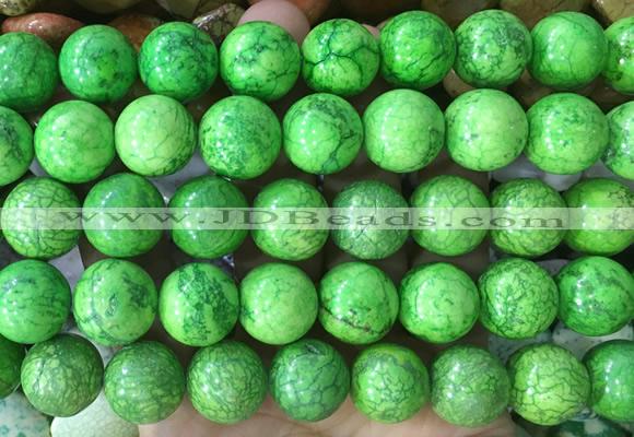 LSBS752 15 inches 16mm round howlite turquoise gemstone beads wholesale