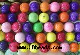 LSBS759 15 inches 16mm round howlite turquoise gemstone beads wholesale