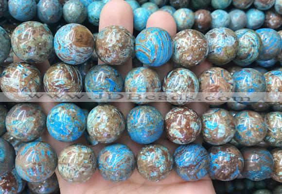 LSBS847 15 inches 18mm round patterned agate gemstone beads wholesale