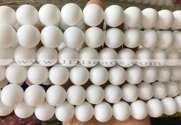 LSBS880 15 inches 14mm round white porcelain gemstone beads wholesale