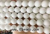 LSBS881 15 inches 16mm round white porcelain gemstone beads wholesale