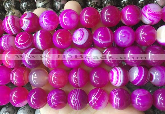 LSBS892 15 inches 16mm round banded agate gemstone beads wholesale
