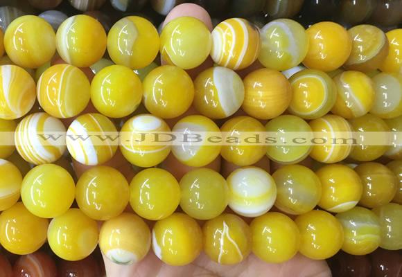 LSBS894 15 inches 16mm round banded agate gemstone beads wholesale
