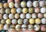 LSBS899 15 inches 16mm round yellow crazy lace agate gemstone beads wholesale