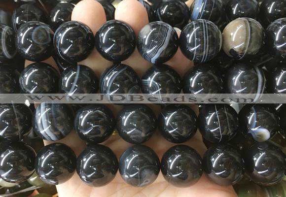 LSBS928 15 inches 18mm round banded agate gemstone beads wholesale
