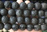 LSBS931 15 inches 20mm round black lava gemstone beads wholesale