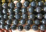 LSBS937 15 inches 16mm faceted round Brecciated jasper gemstone beads wholesale