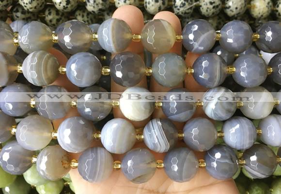 LSBS943 15 inches 16mm faceted round Banded agate gemstone beads wholesale