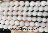 LSBS950 15 inches 14mm faceted round rose quartz gemstone beads wholesale