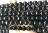 LSBS952 15 inches 14mm faceted round black agate gemstone beads wholesale
