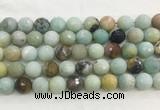 LSBS959 15 inches 14mm faceted round amazonite gemstone beads wholesale