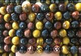 LSBS968 15 inches 14mm faceted round colorful tiger eye gemstone beads wholesale