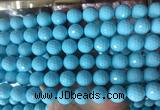 LSBS977 15 inches 14mm faceted round synthetic turquoise gemstone beads wholesale