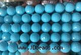LSBS978 15 inches 16mm faceted round synthetic turquoise gemstone beads wholesale