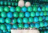 LSBS983 15 inches 14mm round synthetic chrysocolla gemstone beads wholesale