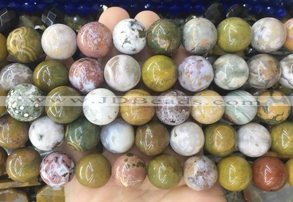 LSBS992 15 inches 16mm round ocean jasper gemstone beads wholesale