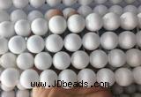 LSBS997 15 inches 16mm round white agate gemstone beads wholesale