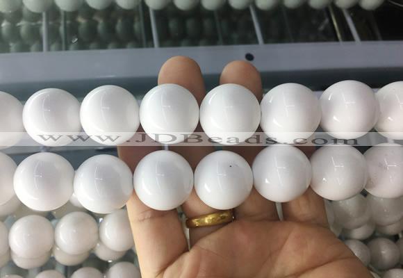 LSBS999 15 inches 20mm round white agate gemstone beads wholesale