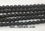 LVBS12 6mm, 8mm, 10mm, 12mm, 14mm, 16mm, 18mm & 20mm round black lava beads