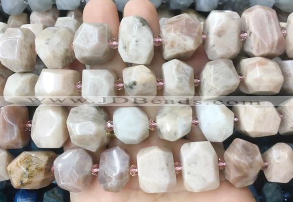 MSBS20 15 inches 12*16mm - 13*18mm faceted nuggets moonstone beads