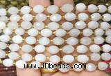 MSBS29 15 inches 6*8mm faceted rice white moonstone beads wholesale