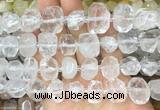 NCBS20 15 inches 12*16mm - 13*18mm faceted nuggets white crystal beads