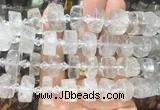 NGBS215 15 inches 10*14mm - 12*16mm faceted nuggets white crystal beads