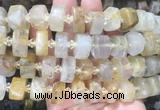 NGBS216 15 inches 10*14mm - 12*16mm faceted nuggets yellow quartz beads