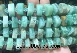 NGBS218 15 inches 10*14mm - 12*16mm faceted nuggets green kyanite beads