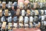 NGBS222 15 inches 10*14mm - 12*16mm faceted nuggets black picasso jasper beads