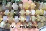NGBS227 15 inches 10*14mm - 12*16mm faceted nuggets yellow agate beads