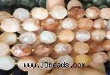 NGBS243 15 inches 8*12mm - 12*16mm faceted nuggets red gum flower crystal beads