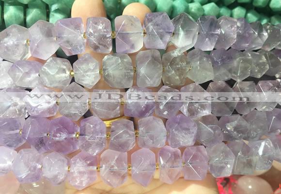 NGBS262 15 inches 10*14mm - 12*16mm faceted nuggets lavender amethyst gemstone beads